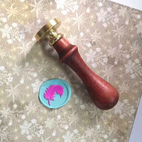 WYSE Sealling Wax Stamps Leaf Wax Seal Stamp Replaceable Wood Handle Wax Sellos for DIY Wedding Invitation Paper Card Tools