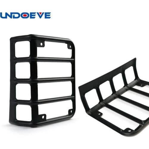 Undoeve Black Stainless Steel Rear Euro Tail Light Guard Cover Protector for Jeep