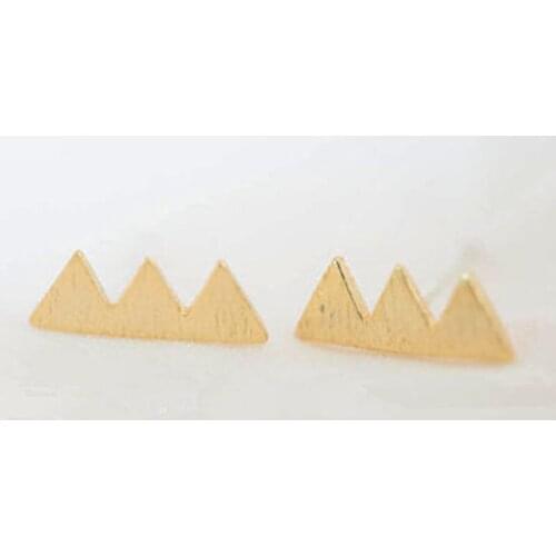 Wholesale 10 Pairs Fashion Cartoon Hills Stud Earrings Geometric Mountain Ear Wearing Studs Women Jewelry