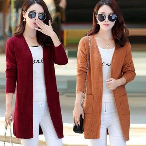 Woman Sweaters Cardigan Autumn Winter Sweater Cardigan Loose Outer Wear Sweater Autumn Coat Sueters De Mujer