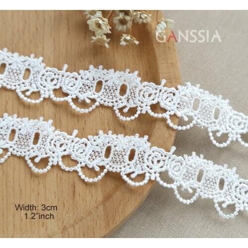 1yard/lot Width:3.0cm Polyester Water-Soluble Lace,Rose Hollow Out Embroidered Lace Clothing Accessories DIY lace(ss-651)