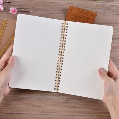 1PCS Notebook A5 Diary Notebook Medium Kraft Grid Dot Blank Daily Weekly Planner Book Time Management Planner School Supplies