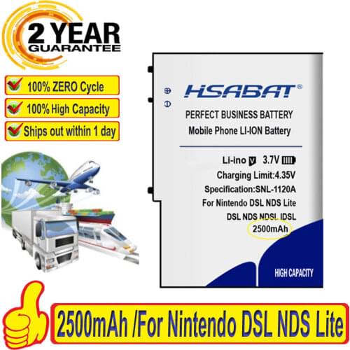 100% Original HSABAT 2200mAh Battery For Nintendo DSL for NDS Lite for DSL NDS DSLNDS