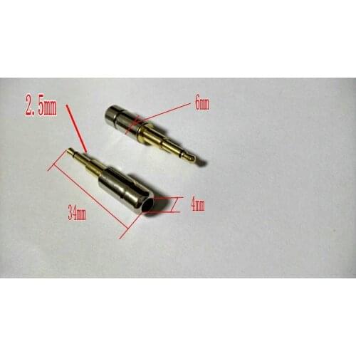 100pcs Gold Plated mini Copper 2.5mm Mono plug Audio soldering connector