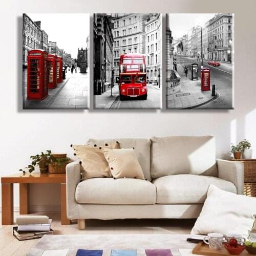3 Pieces/set Modern City View Wall Painting London Landscape Home Decorative Art Picture Paint on Canvas Print
