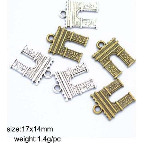 35pcs 17x14mm Antique Bronze /Antique Silver Triumphal Arch Charms Pendants