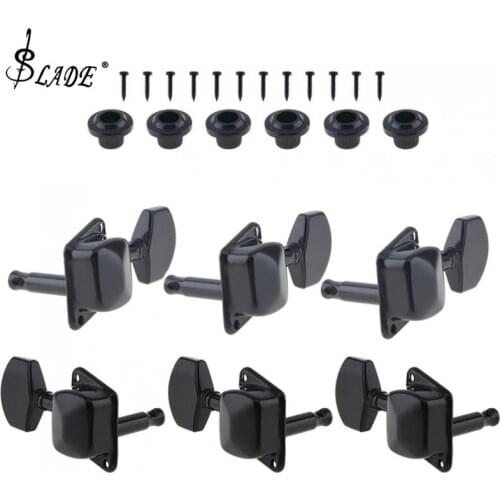 6pcs Metal Guitar Tuning Pegs 3R+3L Semi-closed Machine Heads Tuners for Acoustic Folk Guitar