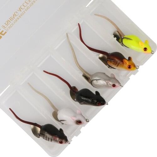 Goture 6pcs Soft Fishing lure Artificial Bait Topwater with Double Hook Spoon for Bass Snakehead Freshwater Saltwater Fishing