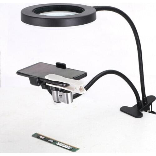 72 LED Lamp Beads Multi-function Welding Desktop Magnifier for Carving Read Repair 360 Free Adjustment