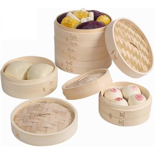 Bamboo Steamer Steamed Food and Dim Sum Small Steamer Set Household Kitchen Cooking Tools Bamboo Woven Dumplings Steamer