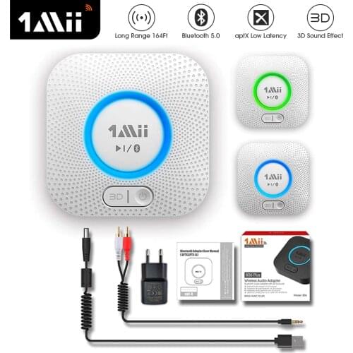 1Mii Bluetooth-compatible Audio Receiver aptX LL 2RCA 3.5mm AUX 3D Music 30M Long Range Wireless BT Audio 5.0 Adapter B06 Plus