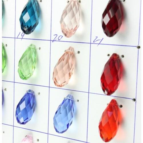 ZHUBI 5pcs 12x25mm Charms Crystal Teardrop Bead Faceted Glass Beads Fashion Jewelry Womens Accessories Necklace Earring Pendants