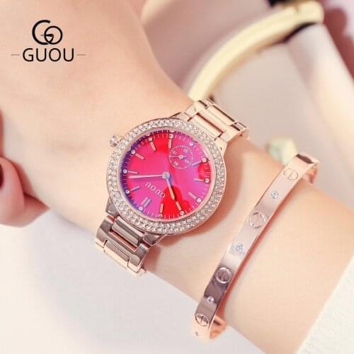 Super Fashion Rose Gold Stainless Steel Quartz Watches Women Top Brand Luxury Casual Clock Ladies Wrist Watch Relogio Feminino