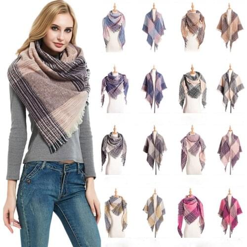 Designer Winter Womens Fashion Contract Color Wrap Long Scarves Winter Warm Stripe Large Scarf Lady Wraps 2019
