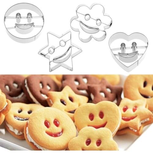 4 piece stainless steel cookie cutter Biscuit mold Fondant cake mould baking tools