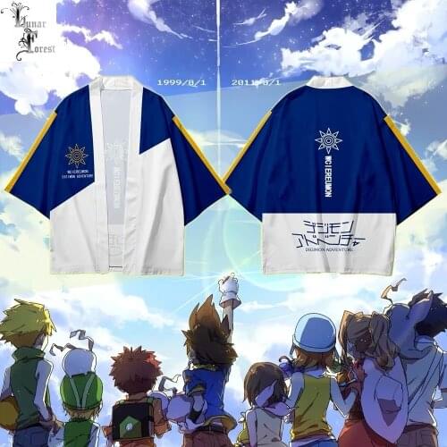 Degimon 3D Printing Japanese Anime Kimono Haori Yukata Cosplay Women/Men Fashion Summer Casual Cool Short Sleeve Streetwear