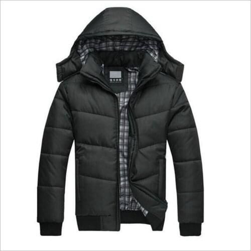 HOT New 2020 Brand Jacket Men Winter Warm Cotton Coat Big Size Down Cotton Jacket Casual Hooded Parkas Black Casaco Masculino