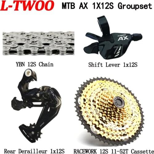 LTWOO MTB 12 Speed Deraileur Bike Groupset RACEWORk 11-52T Cassette YBN Chain 4 Piece Set Eagle M9000