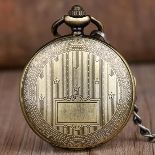 5pcs Hand Wind Mechanical Pocket Watch With Fob Chain Mens Hollow Skeleton Dial Bronze Steel Steampunk Pocket Watch Best Gifts