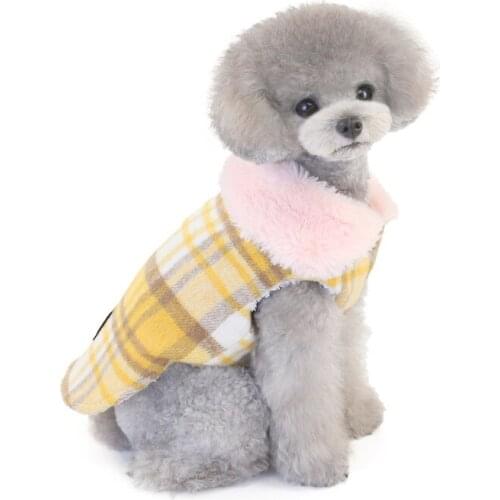 Fur Collar Warm Dog Coat Jacket Winter Dog Clothes High Quality Pet Clothing Outfit Puppy Apparel Vest Poodle Pomeranian Costume