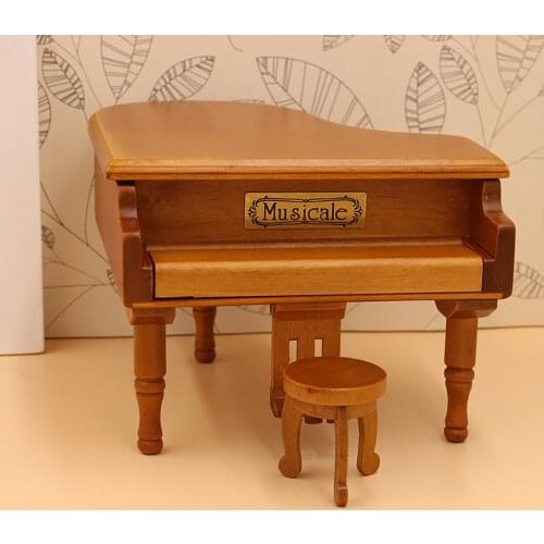 Miniature Grand Piano Model with Music Mini Musical Instrument 1/12 Dollhouse ornament 1/6 Action figure Accessories bjd