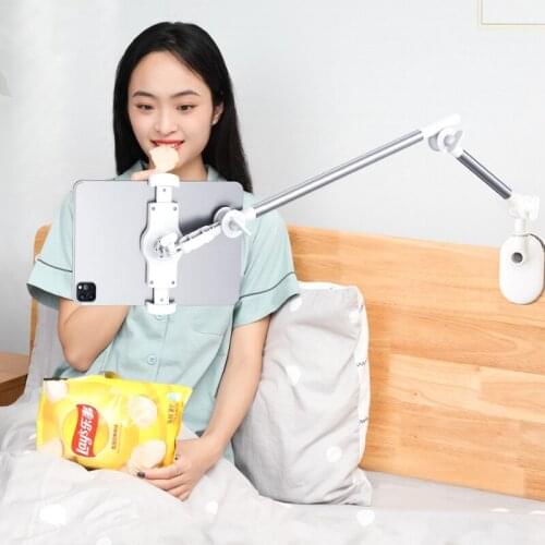Multifunction Two-section Arms Folding Table Bedside Live Show 360 Rotation Lazy Stand Bracket For iPad Cell Phone Tablet