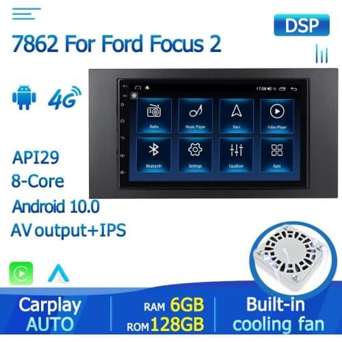 Yelloberry 6G RAM 128G ROM Android GPS Navigation Multimedia Player For Ford Focus 2 Mondeo S C Max Kuga Fiesta Fusion carplay