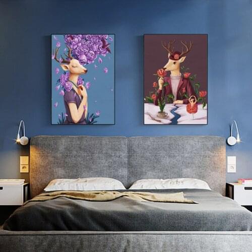DIY Pictures By Numbers Painting By Number Flower Elk Drawing On Canvas Hand Painted Oil Paintings Art Home Decoration