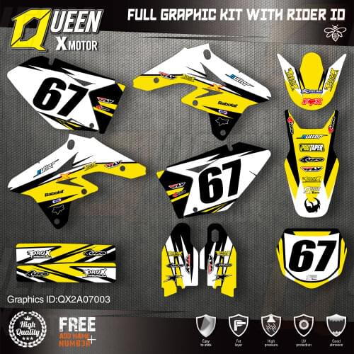 Queen X MOTOR Custom Team Graphics Decals Stickers Kit For SUZUKI Decal 2007 2008 2009 RMZ 250 003