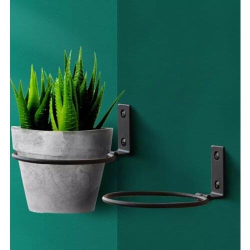1PC Multi Sizes Wrought Iron Wall-mounted Flowerpot Ring Holder DIY Garden Hanging Potted Plants Shelf