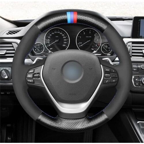 DIY Anti-Slip Wear-Resistant Steering Wheel Cover For BMW F20 F21 F22 F23 F30 F34 F32 F33 F36 2011-2020 Car Interior Decoration