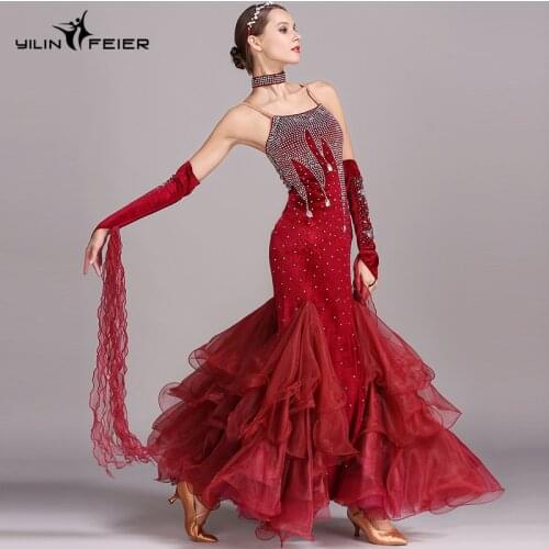 2020 NEW Latin Ballroom Dance Dress Salsa Modern Waltz Tango Dress ballroom dance competition dresses S7016
