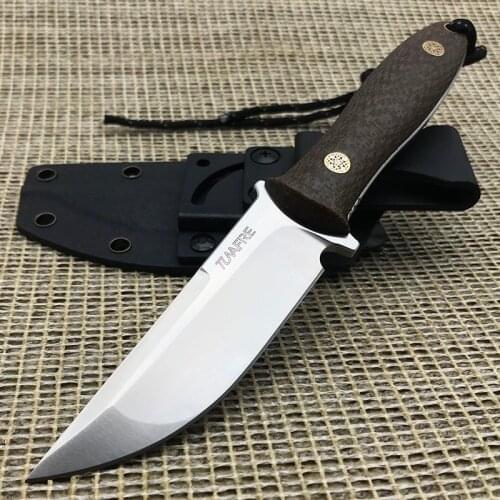 Original Hunting Tactical Straight Knife D2 Blade Micarta Handle Outdoor Camping Survival Fixed Blade Dagger Tools w/ K Sheath