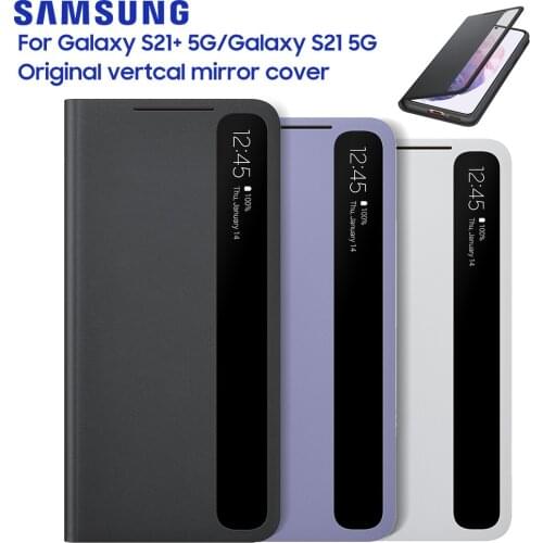 Original Samsung Mirror Cover Clear View Phone Case For SAMSUNG Galaxy S21 Plus S21+ S21 5G S-View Flip Cover Intelligent Cases