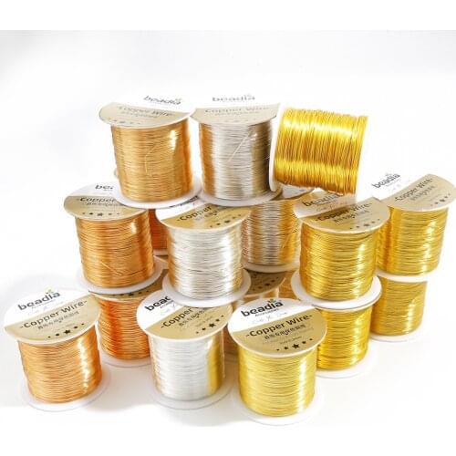 30-900M/Roll 0.2-1.0mm KC Gold Silver Colorfast Copper Wire Tarnish-Resistant Beading Wire DIY Craft Jewelry Making Accessories