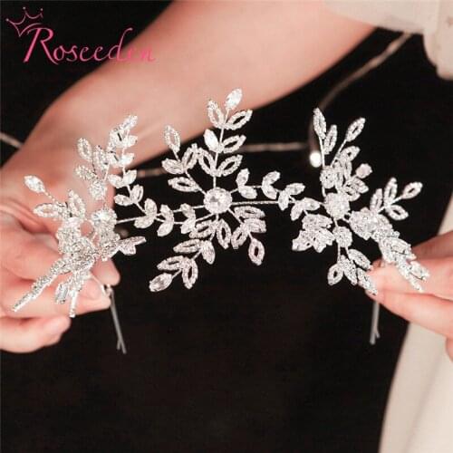 Handmade Zircon Brides Bridesmaid Headband Wedding Headband Princess Hair Jewelry RE3911