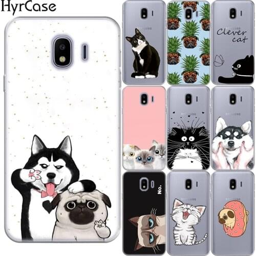 Cartoon Cute Cat Dog Silicone Case Cover For Samsung Galaxy J3 J5 J7 2017 J2 J5 Prime J4 J6 J7 J8 2018 M10 M20 M30 M40 A40S