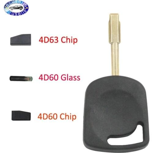 Replacemnet Shell Transponder Car Key Case Fob With 4D60 Glass Chip /4D63 /4D60 Chip for Ford Focus Mondeo