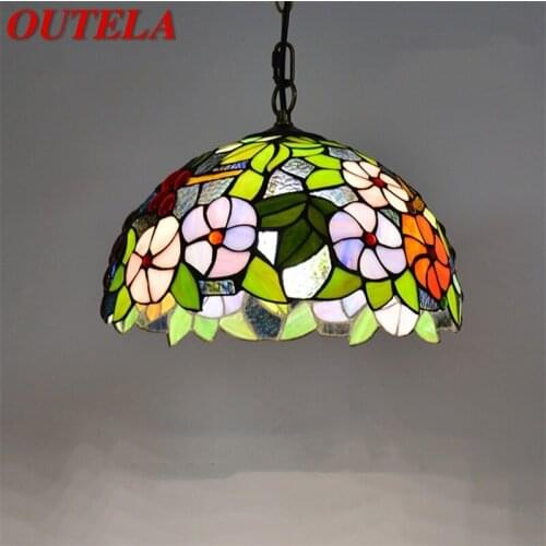 OUTELA Tiffany Pendant Light Modern LED Lamp Creative Fixtures Decorative For Home Dining Room