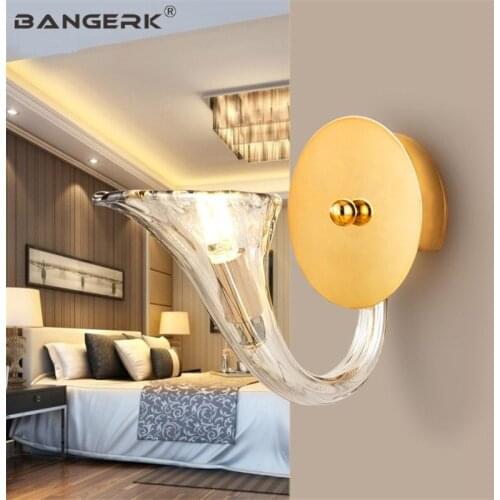 Nordic Design Sconce Wall Light LED G9 Modern Bedside Brass Glass Wall Lamp Bathroom Home Decor Lighting Fixtures Luminaire