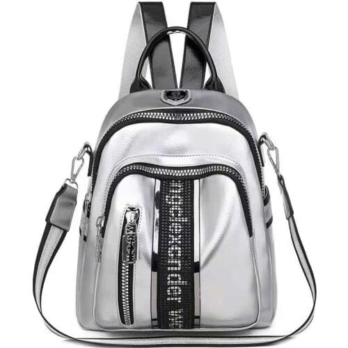 Large-capacity letter backpack female 2021 fashion tide brand wild dual-use backpack leisure travel bag