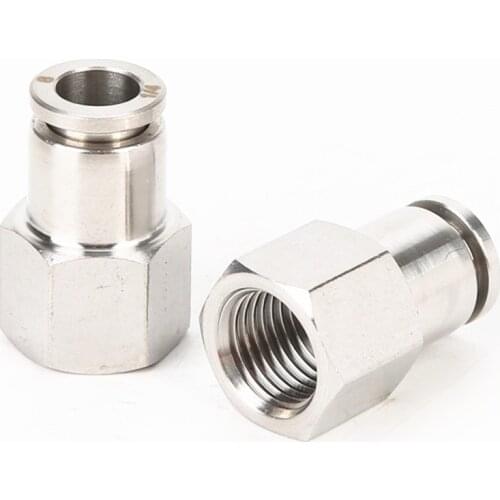 1/8" 1/4" 3/8" 1/2" BSP Female Pneumatic 304 Stainless Steel Push In Quick Connector Release Air Fitting Plumbing