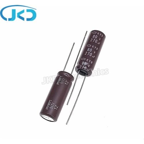 10Pcs 270uF 80V NCC KY Series 10*30mm Low ESR 80V270uF Aluminum Electrolytic Capacitor NIPPON CHEMI CON