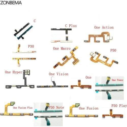 10pcs Power Volume Button Flex Cable Ribbon For Motorola Moto P30 P50 C One Vision Macro Fusion Action Hyper Note Play Plus