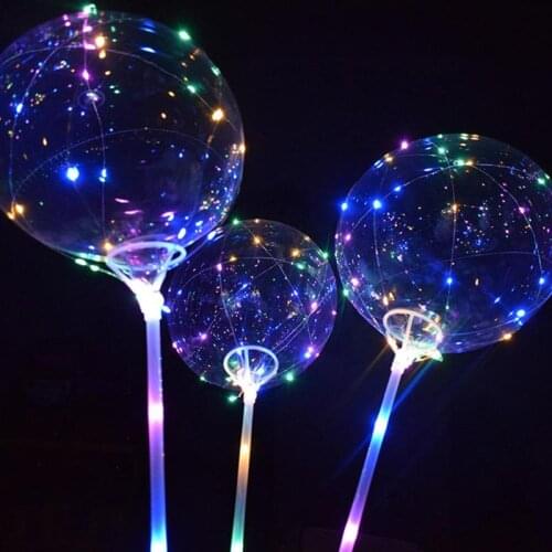 18 Inch Luminous LED Balloon Birthday Wedding Party Decor Bubble Balloons Luminous Balloon Toy Holiday Decoration