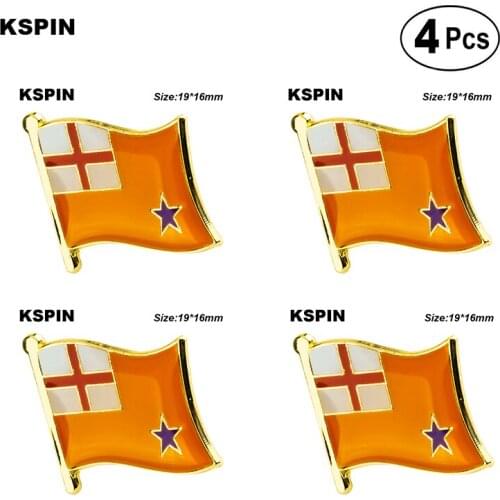 Flag Pin Lapel Pin Badge Brooch Icons 4pcs