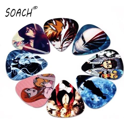 SOACH 50PCS 0.46mm guitar picks two side picks exquisite high quality design earrings pick Japanese anime picks guitar
