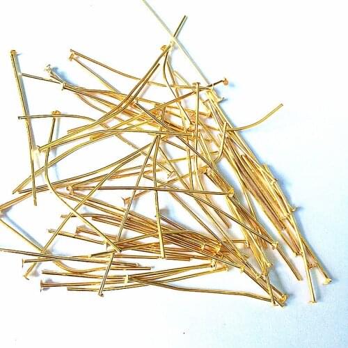 1000pcs/lot L40mm Gold Plated Copper Pin&Needles Crystal Accessories Lighting & Chandelier Balls Glass Pendants Metal Connectors