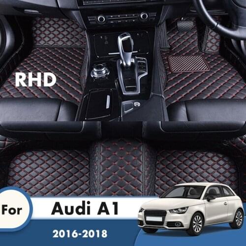 RHD Custom Car Floor Mats For Audi A1 2018 2017 2016 Auto Interiors Accessories Styling Leather Front And Rear Side Foot Rugs