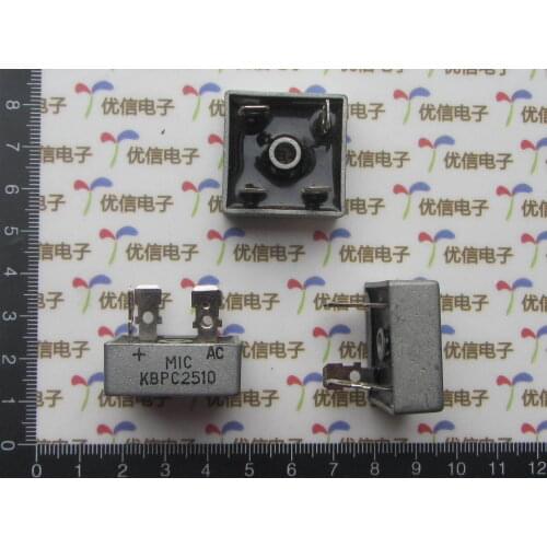 Free shipping KBPC2510 bridge rectifier / flat bridge pile 1000V 25A / KBPC2510 25.0A BRIDGE RECTIFIER